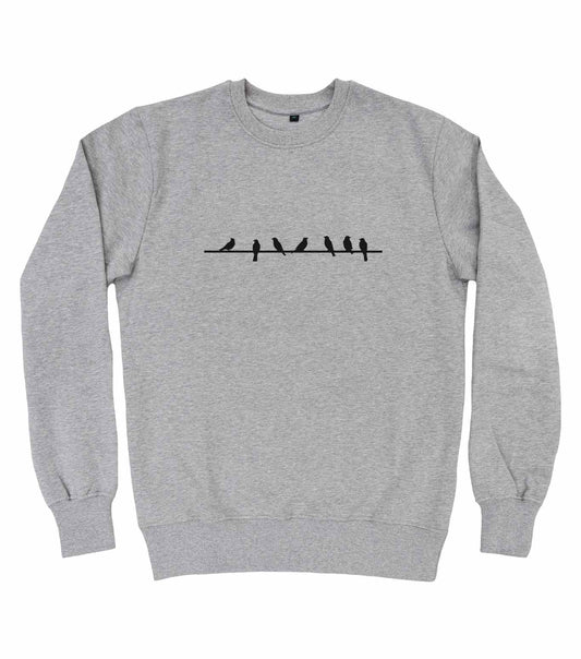 Birds On Wire Organic Sweatshirt