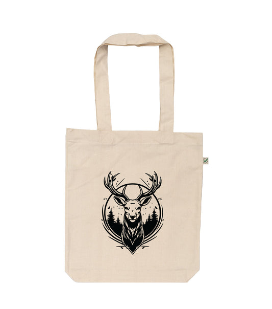 Deer in Forest Organic Tote Bag