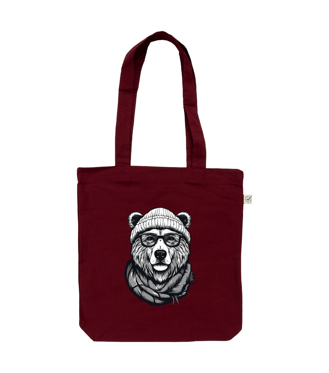 Bear With Beanie Organic Tote Bag