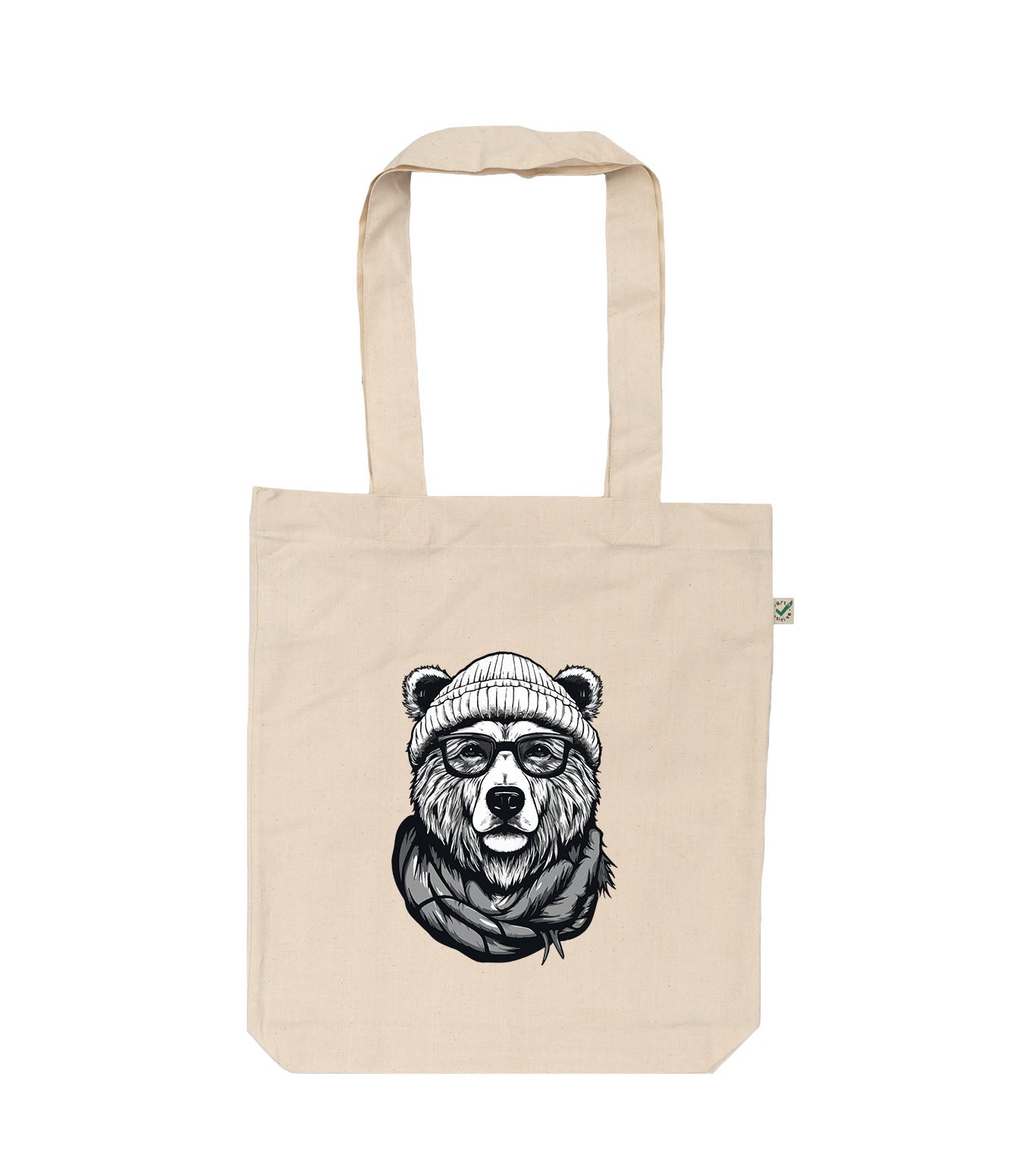 Bear With Beanie Organic Tote Bag