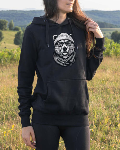 Bear With Beanie Organic Hoodie